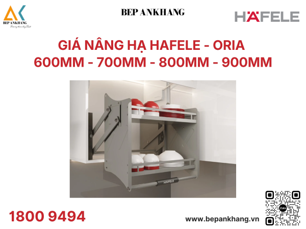 Giá nâng di động tủ treo Hafele Oria 800mm 504.76.817